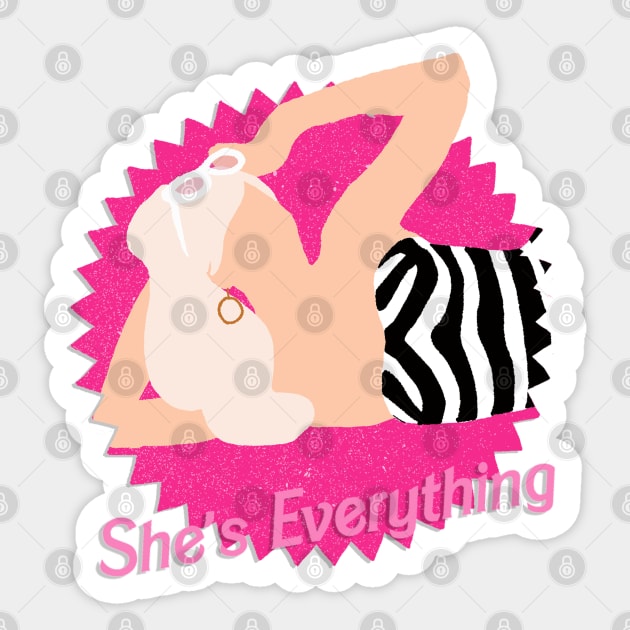 Barbie, She's Everything Sticker by LUCYFERCHRIST